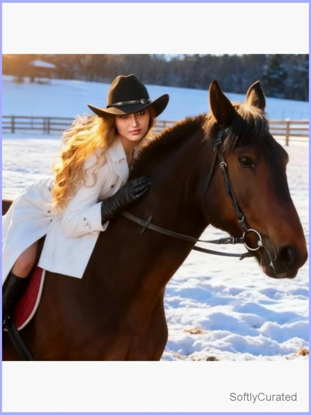 Wide Brim Cowboy Hat with 2 Detachable Bands, Felt, Adjustable